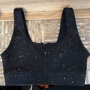 GAP Black and White Speckled Sports Bra